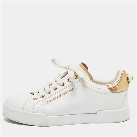 Dolce&Gabbana Portofino Embellished Leather Sneaker (Women 